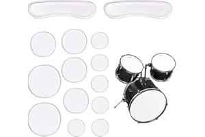 EIHI 14 Stück Teilige Trommel Dämpfer Gele Weiche SilikonDämpfer GelPads Transparente TrommelSchalldämpfer Trommel Schalldämpfer Pads Ovale und lange Streifen Pad Drum Pads Trommeldämpfer Zubehör
