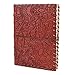 Produktbild Handmade A5 Brown Leather Writing Blank Unlined Pages Paper Sketch Drawing Note Book Sketchbook Diary Pad Student School Homework Office Notes Personal Secret Journal Floral Design & Thread Closure