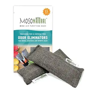 Mini Moso Natural Air Purifying Bags, Shoe Deodorizer and Odor Eliminator. 50gm * 2 (Two Bags Per Package)