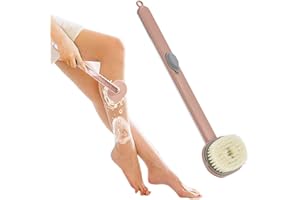 CaCaCook Płynna szczotka do kąpieli z długim uchwytem, zdejmowana szczotka do pleców, szczotka pod prysznic, szczotka do peelingu z pojemnikiem na żel pod prysznic