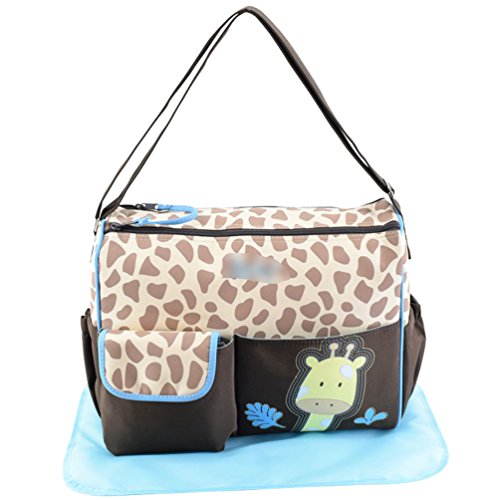 Preisvergleich Produktbild Jitong Schick Mutter Umhängetasche Reisetasche für Baby Cartoon-Muster Lässige Windeltasche Pflegetaschen (Blau #1, 38 * 18 * 30cm)