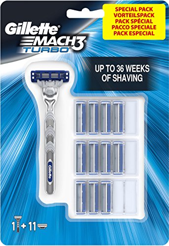 Gillette Mach3 Turbo Rasierklingen (Plus Rasierer), 11 Stück