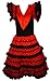 Produktbild Kleid Flamenco sevillane für Mädchen, - rouge/noir, 12