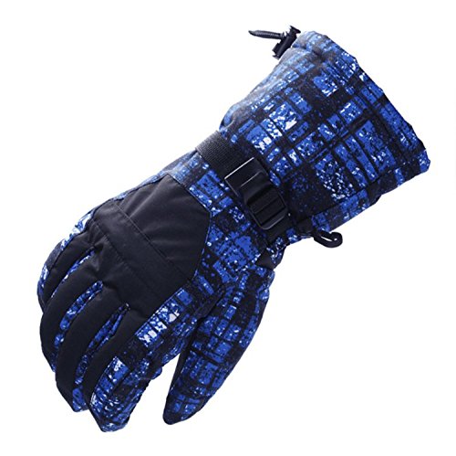 TeyxoCo Waterproof Men Winter Ski Skiing Snow Warm Gloves