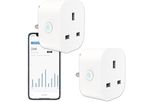 ANTELA Smart Plug with Energy Monitoring, Alexa Voice Control, 2,4GHz WiFi Plug, Smart Life APP Wireless Remote Control and Timer Function, Work with Alexa and Google Home, 13A (2 Packs)