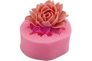 URFEDA 3D Rose Pfingstrose Blume Silikonform Fondant Kuchenform Dekoration Duftende Kerze Seife Gips Form Silikon Blume Kuchenformen Schokoladenform DIY Backen Handwerk für Kuchen Süßigkeiten Gelee Tortedeko
