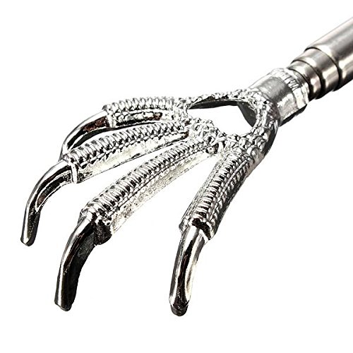 ELEGIANT Verstellbar Ausziehbar Rückenkratzer bis 58 cm Kratzhand Teleskop Stiel Edelstahl Massage PVC Griff 8.4“~22.6“ Geschenk Schwarz - 5
