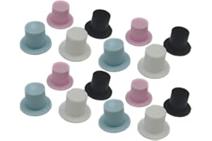 Tomaibaby 100Pcs Weihnachten Mini Schwarze Zylinder Hüte Mini Schneemann Hüte Santa Hüte Kappen Weihnachten DIY Handwerk Ornament