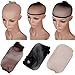 S-noilite Blonde WIG Cap,stretch Breathable Full Head Hair Wigs Cap,for Full Wigs/half Wigs,unisex,one Size Fixes All (Brown, 1pcs) (1pcs, Black) (Dark Black)