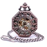 Antik Vintage Einzigartige Arabische Zahlen Hand Wind Mechanische Skelett Gears Armbanduhr Herren Damen Taschenuhr Geschenk-Box