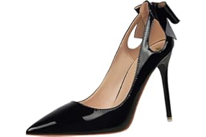 Minetom Sandali Donna Estate Party Pelle Verniciata Moda Dolce Elegante Sandals Bocca Superficiale Sottile Tacco Alto Bride di Festa con Bowknot