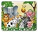 Produktbild WYICPLO Kids Mouse Pad, Cute Animals in Jungle Elephant Giraffe Panda Bear Pig Lion Hippo Rhino Cartoon Art, Standard Size Rectangle Non-Slip Rubber Mousepad, Multicolor