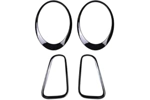 UVCANY MINI R50 R52 R53 accessories, Car Headlight Head Tail Light Lamps Frame Rings Cover Stickers for Mini Cooper One/S/JCW R Series R50 R52 R53 2002–2006(Gloss Black)
