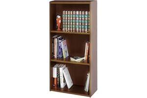 AntonaShop Libreria Colorata Componibile Modulare Legno MDF Laminato Mobile Scaffale (Noce)