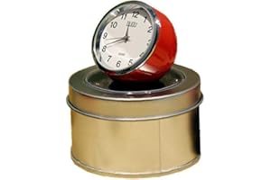 Hotaden Retro Exquisite Mini Table Clock Multicolor Optional Circular Metal Table Clock Needle Desk Clock(random Color)