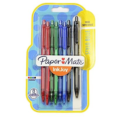 Papermate Lot de 8 stylos bille PAPERMATE Inkjoy assortis