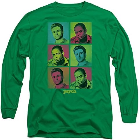 Psych Detective Comedy Drama TV Series USA Squared Adult Long Sleeve T-Shirt, Green, Large