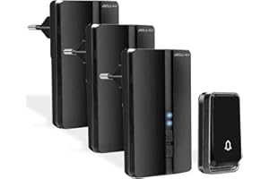 Bell4U Timbre Inalámbrico 3 Receptor IP65 Impermeable 100m Timbre Inalámbrico Exterior, 4 Niveles de Volumen (0-110dB) y 51 Melodías para Hogar. No Necesita Batería