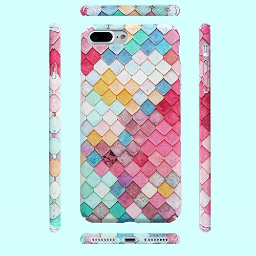 iPhone 6 Plus / iPhone 6s Plus Case, OWMâ„¢ [Exclusive 3D Mermaid Design Series] Ultra Slim Hard Designer Bling Shell Cute Phone Cover Pink/Mint/Purple Chic Pattern Girls Case for Apple iPhone 6s Plus and 6 Plus with [FREE Screen Protector]