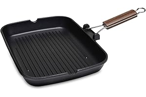 ZANETTI - Poêle grill antiadhésif à 5 couches, 35 x 25 cm en aluminium moulé sous pression - Revêtement en pierre résistant aux rayures - Haute résistance aux outils métalliques - Fabriqué en Italie