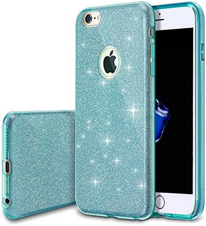 iPhone 6s Plus Case, Milprox SHINY GLITTER CASE [Silm Bling Crystal Clear][Extremely Sparkly], 3 Layer Hybrid, Anti-Slick/ Protective/ Soft Case, iPhone 6 Plus Case- 5.5 Green