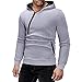 Produktbild Herren Reißverschluss Pullover Herbst Winter Kapuzenpullover Farbe Patchwork Kapuze Tasche Sweatshirt Jacke Mantel Outwear Zip Hoodie für Sport Fitness Gym Training & Freizeit Felicove