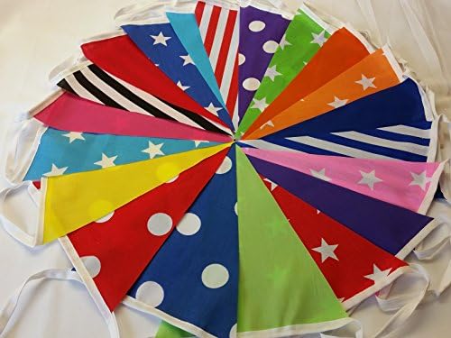 Pink Tulip Fabric Bunting Wedding Bundle 20ft 6m Carnival Festival Spot stripe star solid Shabby Chic Single ply 20 carn