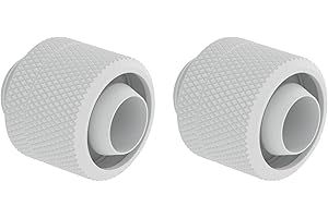 GREENDRACAENA Dracaena 2 Pack G1/4" Thread to 3/8" ID, 5/8" OD Compression Fitting for Soft Tubing, Soft Tube Connectors for Computer Water Cooling System, White