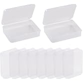 Small Storage Boxes 10 Pieces Storage Box with Lid Small Plastic Box Sorting Box Storage Organiser for Playing Cards Small Items Beads Pills Jewellery 10.5 x 7.5 x 2.5 cm
