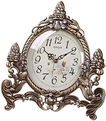 European-style Metal Clock Living Room Clock Bookcase Countertop Bells Silence Quartz Clock