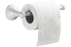 Flybath Porte-rouleau sans couvercle, barre de papier hygiénique en laiton, Support de papier Cuisine montage à vis mural,pour Toilette Cuisine Salle de Bain 20 cm, blanc