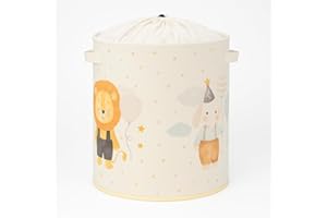 PRENDIHOME Prendi Home - Cesta plegable para juguetes y ropa sucia, 37 x 40 cm, diseño de animales, malla transpirable, ideal para habitación de niños, habitación de bebé o baño