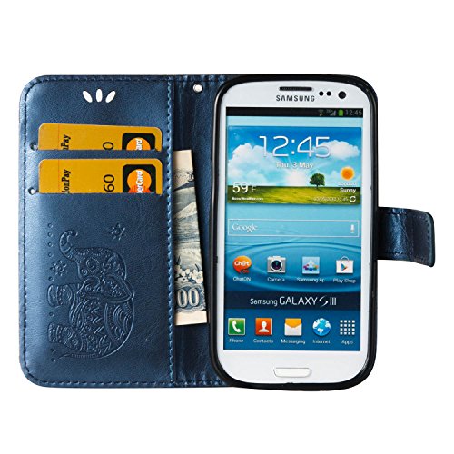 Cozy Hut Cover Schutzh  lle Handyh  lle Taschen Schalen Handy Tasche Flip Wallet Stil Samsung Galaxy S3   I9300  4 8 Zoll  Stammes- Elefant Pr  gemust