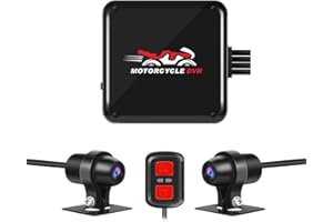 VSYSTO Dashcam Moto Caméra de Moto Camera Moto Double Lentille 1080P Caméra Avant et arrière DVR Moto Écran Grand Angle 140 ° Caméra de Sport étanche WiFi Contrôle Filaire WDR 256GB Maximum