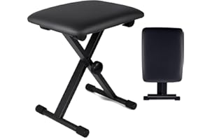 Aiyibety Piano Stool, Piano Bench X-Style Portable Piano Stool, Keyboard Bench Adjustable Piano Bnech Foldable Piano Seat with Thickness High-Density Sponge Padded (Classic)