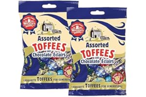 NASCHWERK Walkers Nonsuch Assorted Toffees & Chocolate Eclairs – Doppelpack 2 x 150 g – Klassische englische Toffee-Mischung