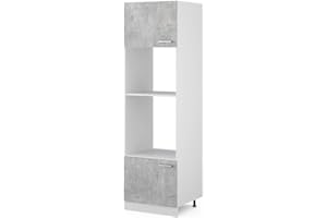 Vicco Set mobili bagno R-line, Calcestruzzo/Bianco, 60 cm