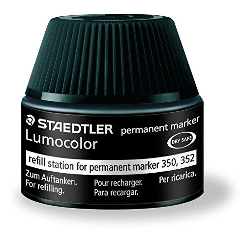 Staedtler 488 50 Lumocolor permanent marker Nachfüllstation schwarz für 350/352, 15-20x Nachfüllen, schwarz