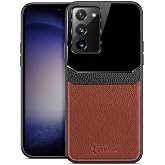 Zebana Samsung Galaxy Note 20 ile Uyumlu Kılıf Zebana Lens Deri Kılıf Kahverengi