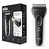 Braun Series 3 ProSkin 3020s Rasoir Électrique Homme Barbe, Noir/Blanc - Rasoir Électrique Rechargeable