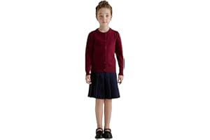 SMILING PINKER Girls Sweater Cardigan Cotton School Uniform Knitted Cardigans for Kids