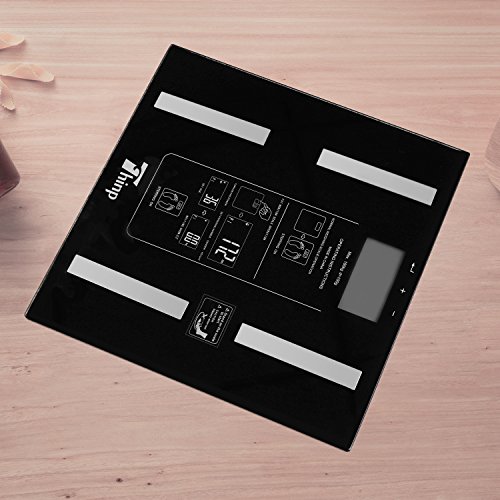 Thinp Waage Personenwaage Fettwaage LED Digital für Badezimmer -Maßnahmen Körperfett , Wasser, Muskeln, Knochen, Kalorien- & BMI (Kg/St/Lb) - 7