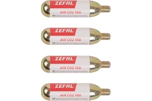 ZEFAL Pack Cartucce CO2 16g - Confezione da 4 Cartucce CO2 Bici con Filettatura - CO2 16g per Bombolette CO2