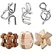 Produktbild IQ-Spiel Set, iTECHOR 6er Set von IQ-Test Denkspiel Knobelspiele 3D Puzzle Metallpuzzle Holzpuzzle Brainteaser