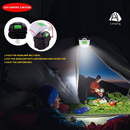 LED Stirnlampe 170 Lumen Superhell 5 Modis wasserdicht Kopflampe bequem Stirnband mit tragbar Schale , Ideal für Camping, Joggen, Outdoor, Angeln batteriebetrieben (2Pcs) - 6