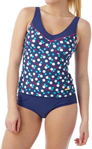 Ladies Spot Tankini Set Multi Spot B-C, D-DD Cups (16 B-C cup, Navy)