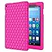 Produktbild MoKo Hülle für All-New Amazon Fire HD 8 Tablet (7th & 8th Gen – 2017 & 2018 Modell) - [Honey Comb Series] Lightweight Silikon Case Stoßfest [Kids Kinderfreundlich] Schutzhülle, Magenta