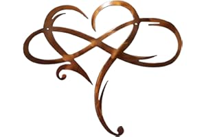 LQQSD Infinity Heart Metal Wall Decor,Unique Infinity Heart Wall Decor Metal Wall Art Love Wall Sign,Wall Sculpture Metal Artwork Outdoor Garden Wedding Decoration
