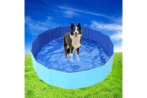 ‎COZYWIND Cozywind 80CM Hundepool Swimmingpool Planschbecken Badewanne Wasserbecken Faltbarer Hundepool mit rutschfestem Boden & Ablassventil 80 x 30 cm