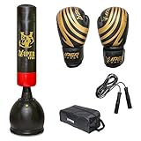 6ft VIPER Free standing Boxing Filled Punch Bag SET,KICK BOXING MMA (6pcs)
